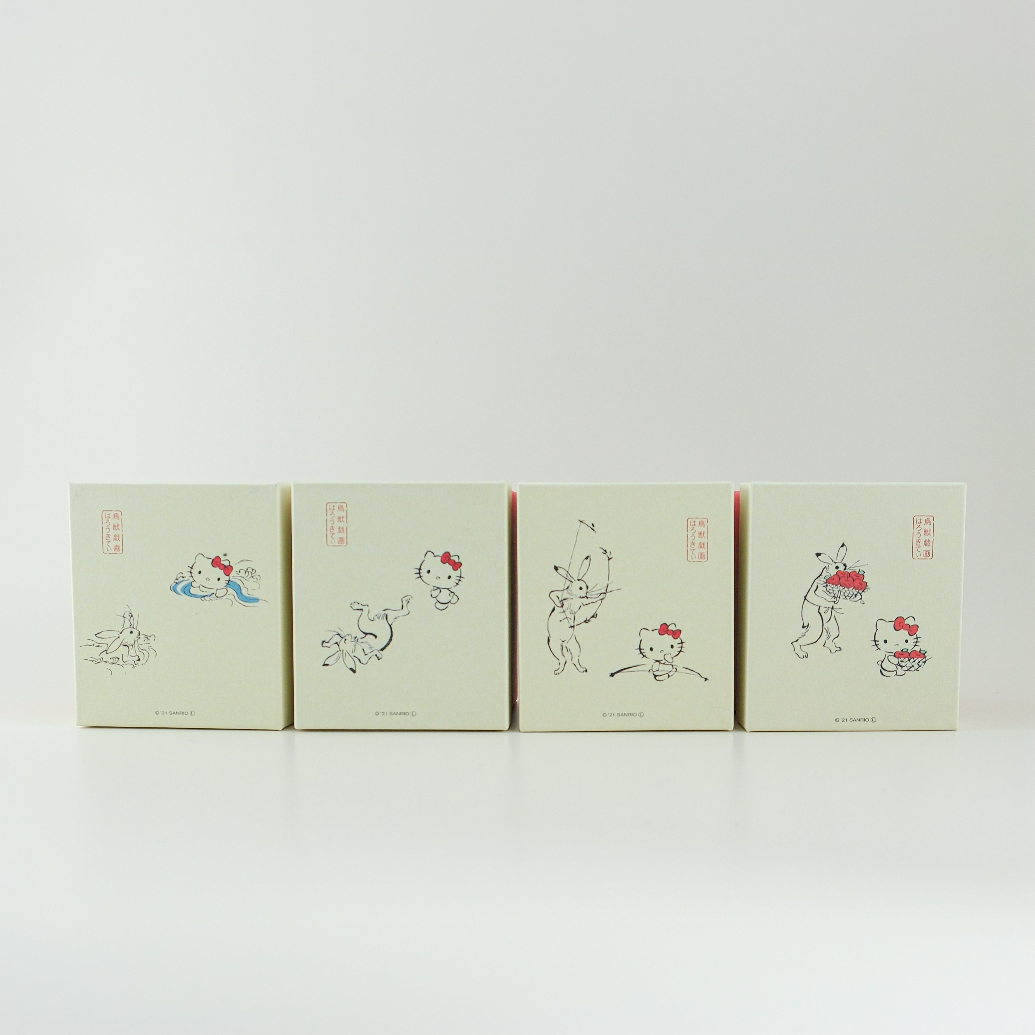 Tachikichi × Hello Kitty “Choju-Giga Collection” Porcelain Mug Set (4-Piece)
