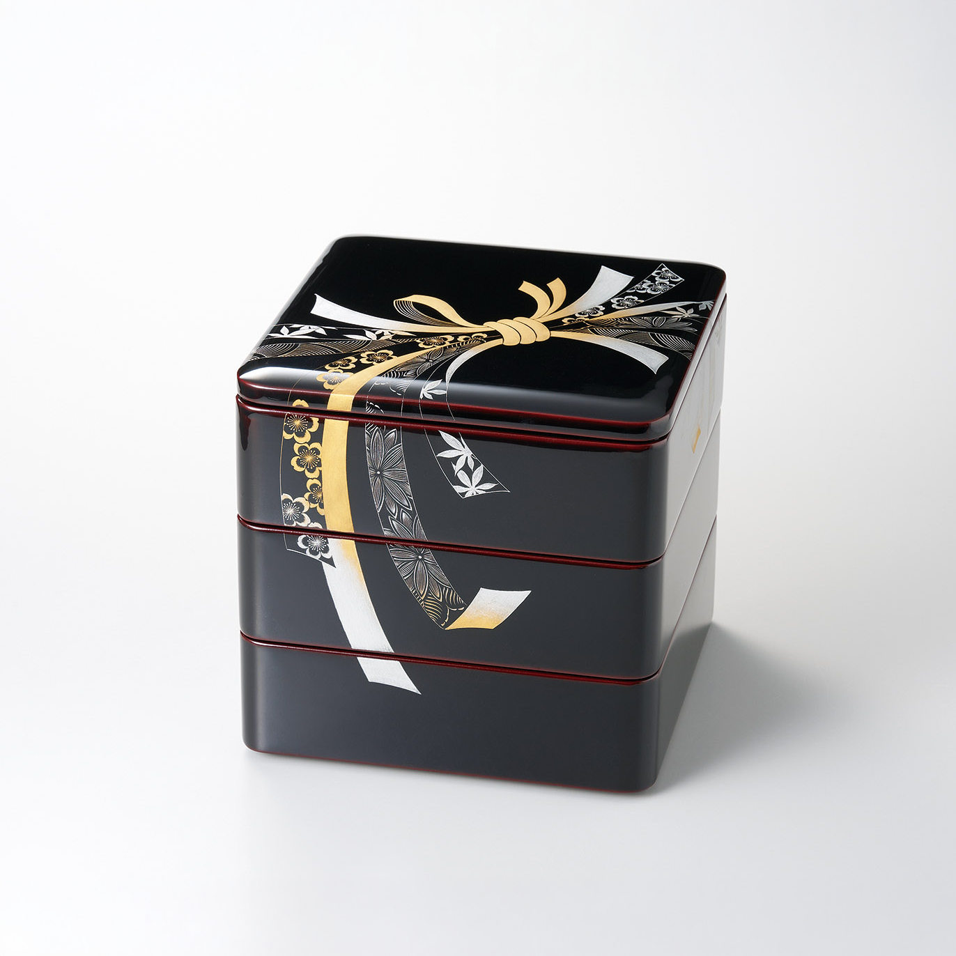 Handcrafted Chinkin Lacquer ”JUBAKO” with Noshi Ribbon Motif