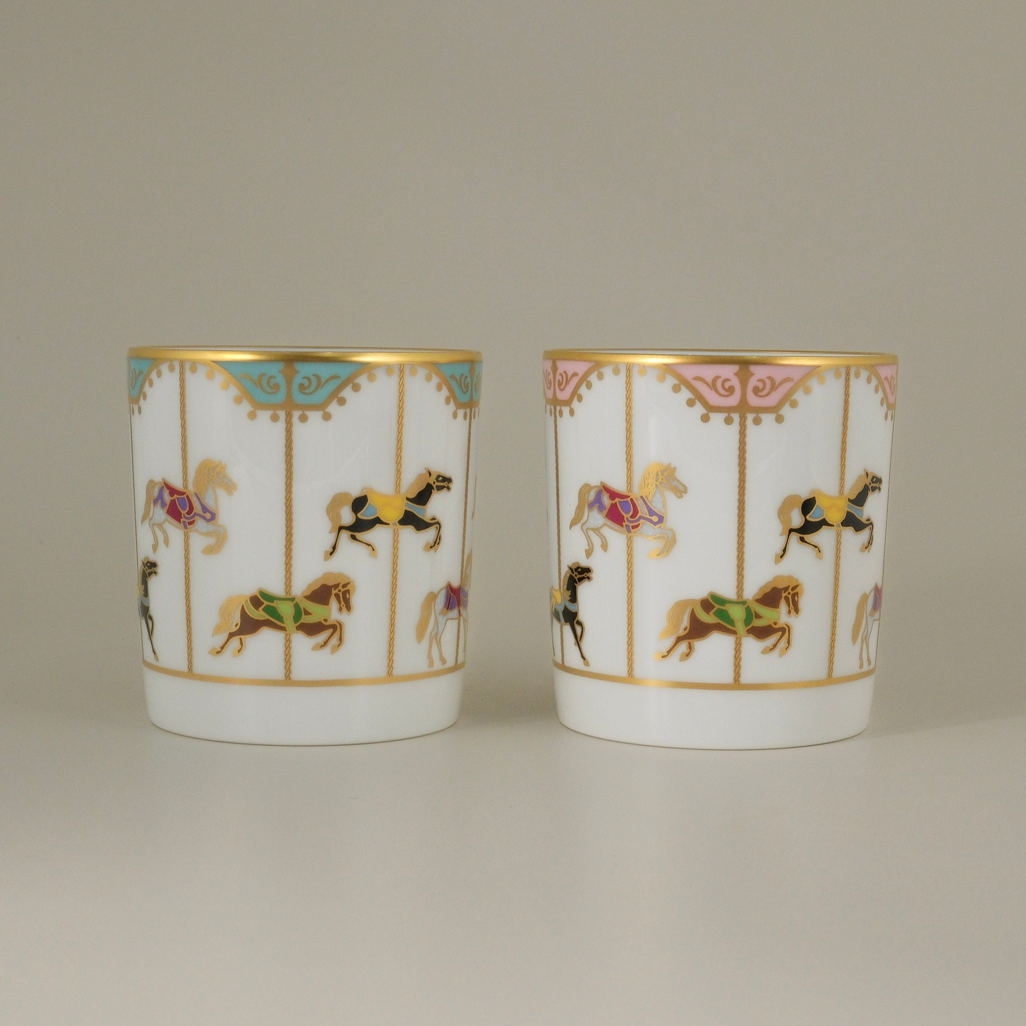 Okura Art China Merry-Go-Round (“Umaku Yuku”) Series Pair Mug