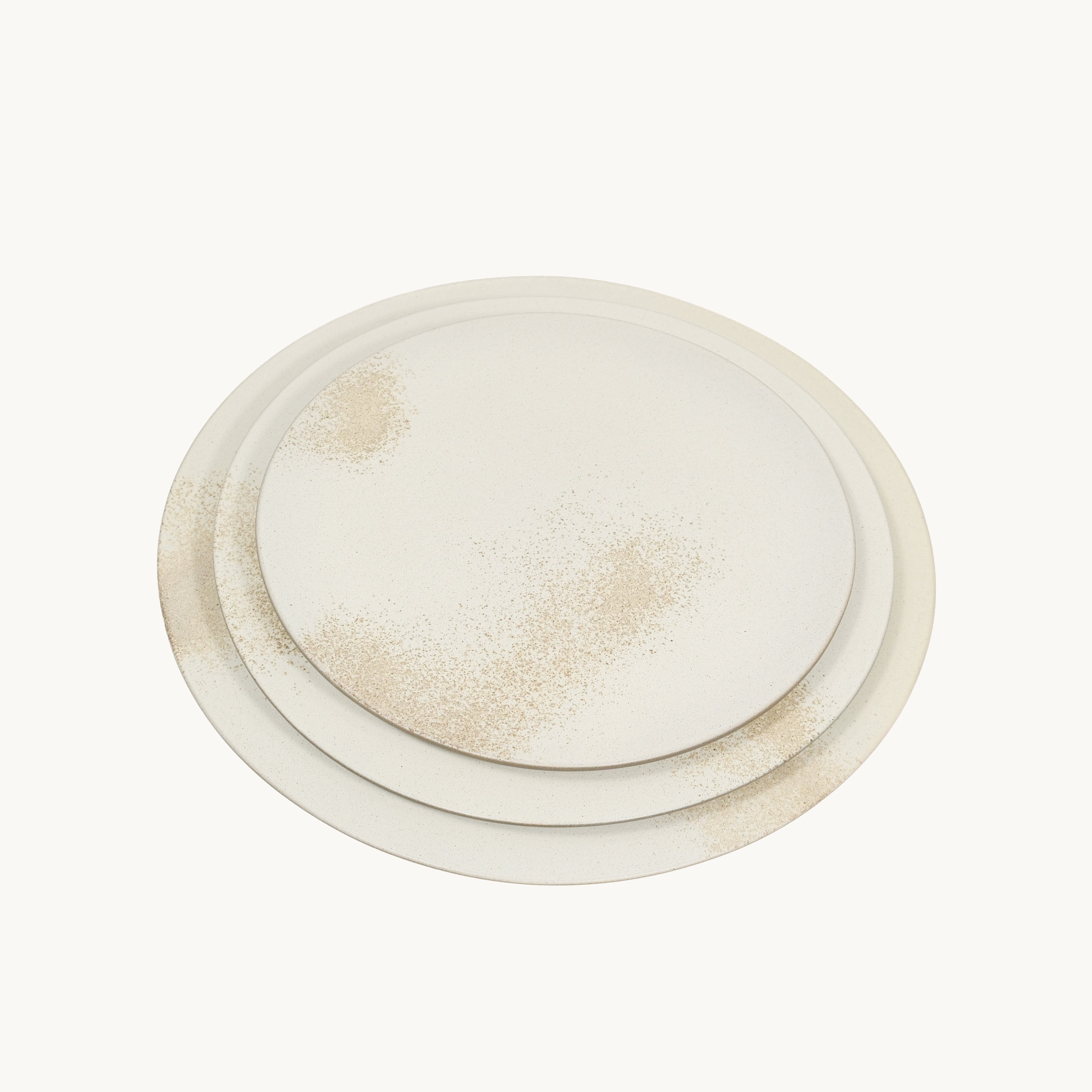 ”ban” Round Plate Set – 3 Sizes(white)