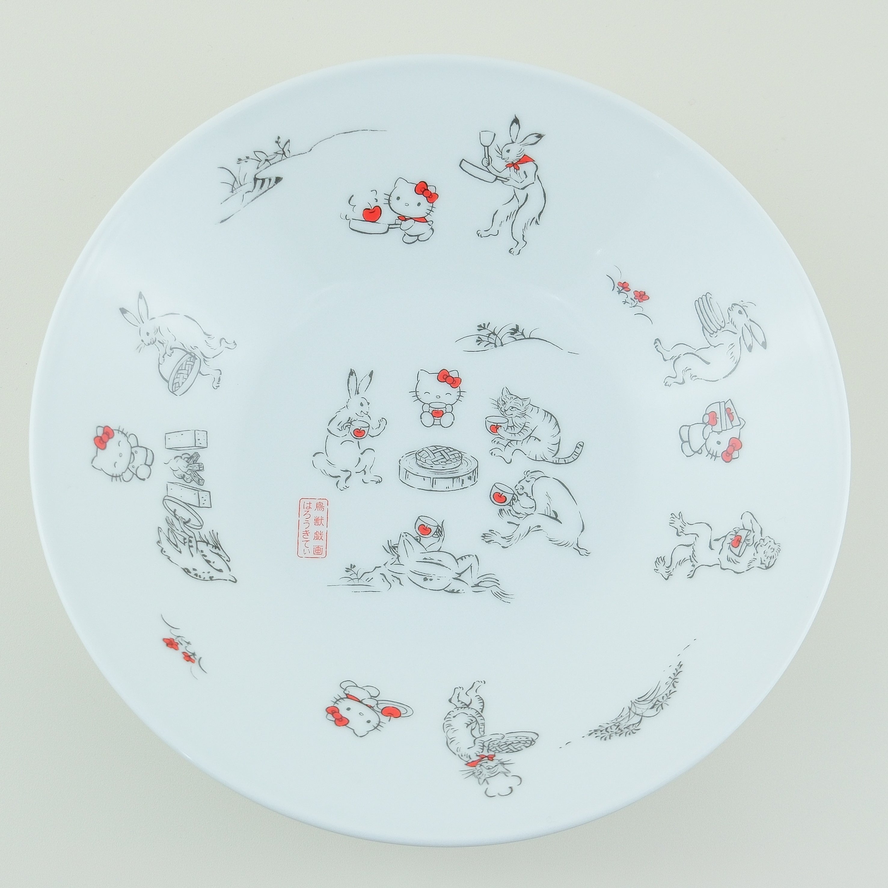 Tachikichi × Hello Kitty “Choju-Giga Collection” Porcelain Deep Plate