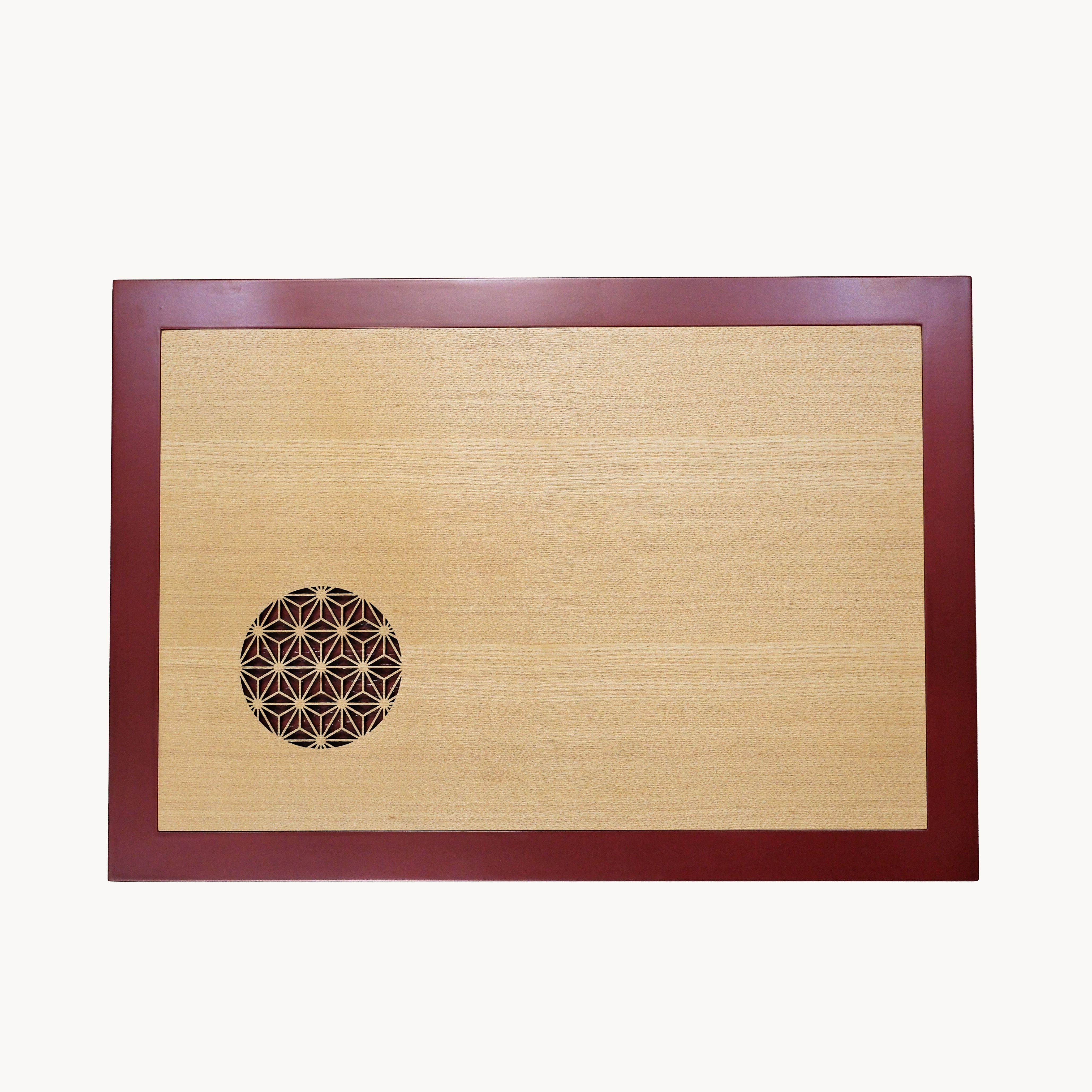 Asanoha Moon Urushi Wood Plate --rectangle