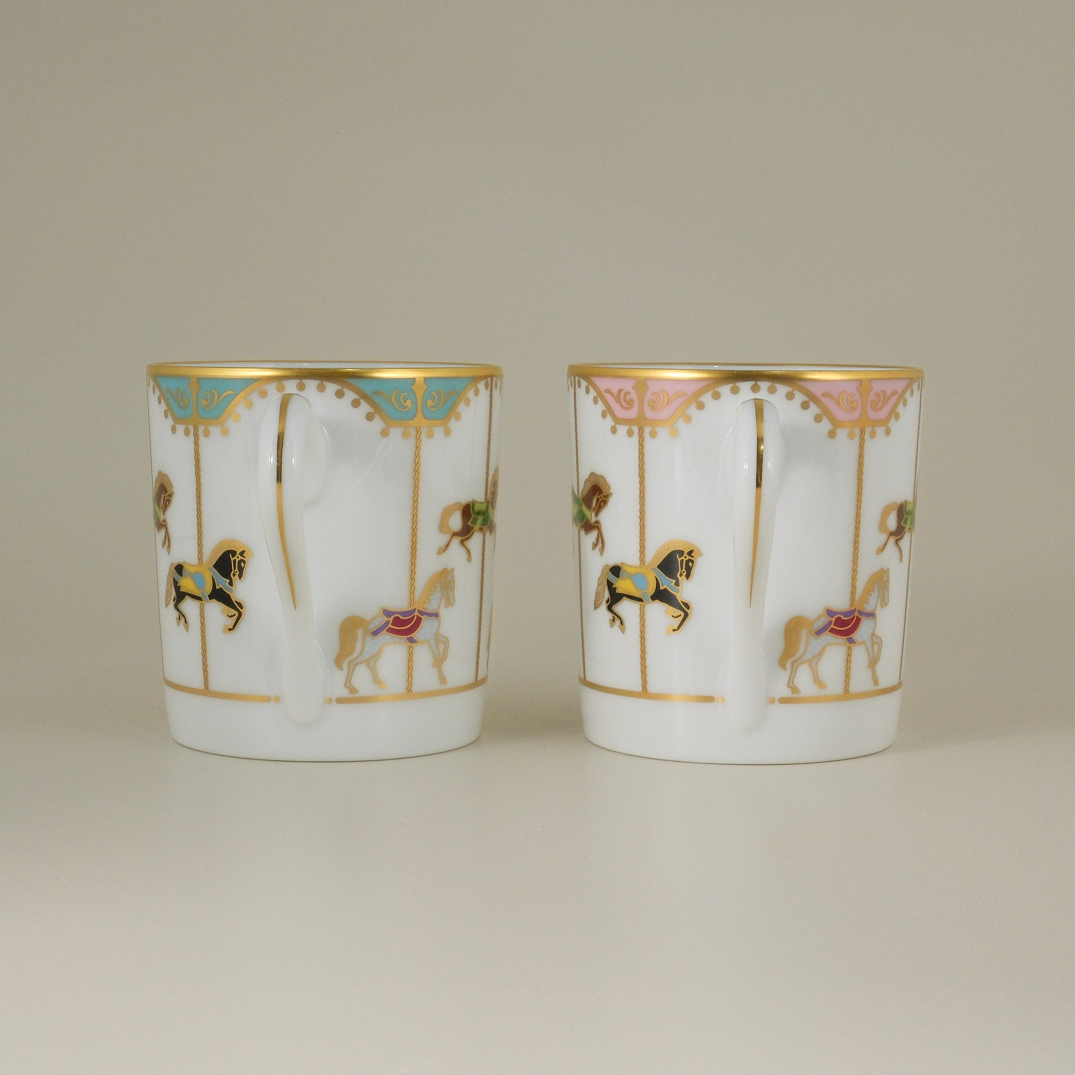 Okura Art China Merry-Go-Round (“Umaku Yuku”) Series Pair Mug