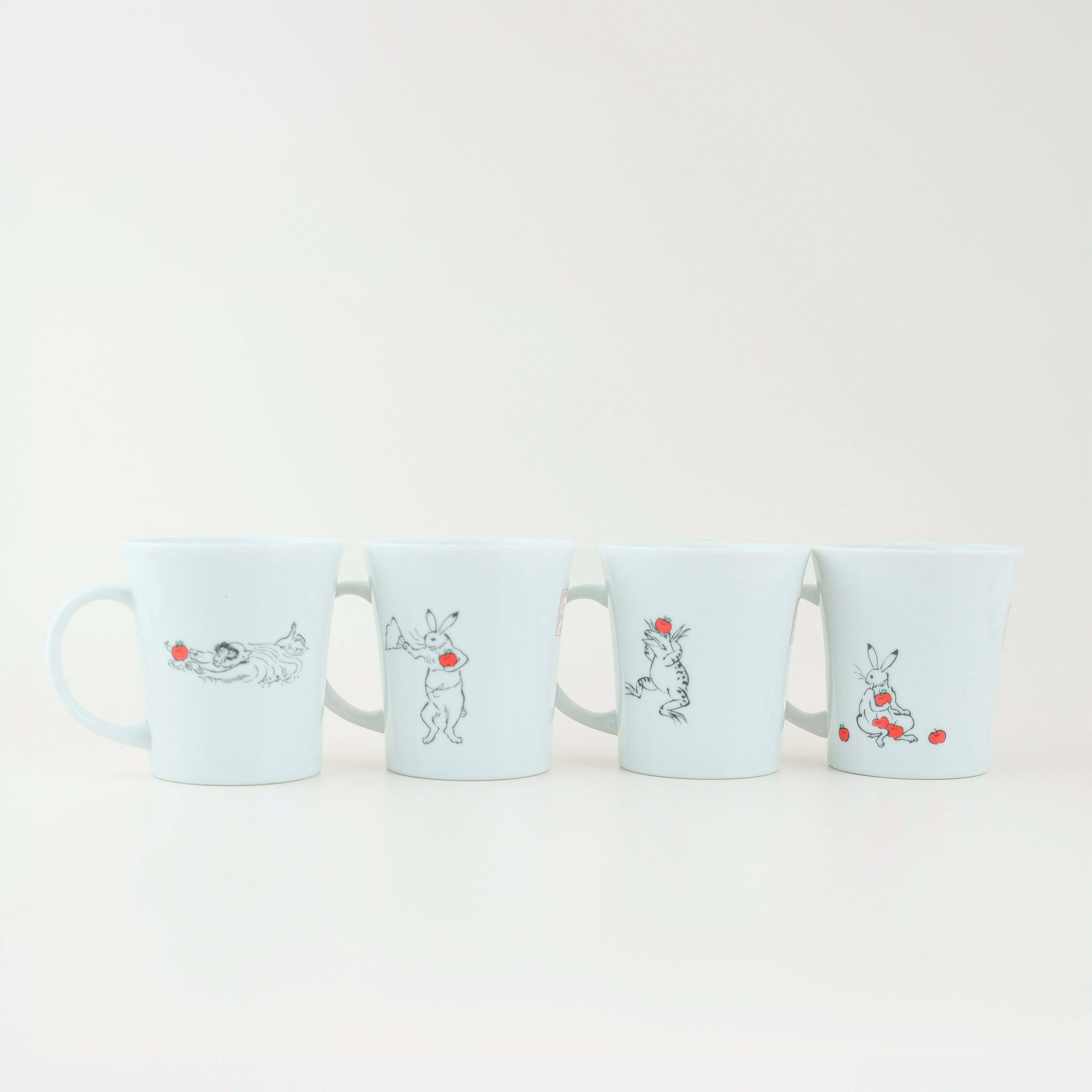 Tachikichi × Hello Kitty “Choju-Giga Collection” Porcelain Mug Set (4-Piece)