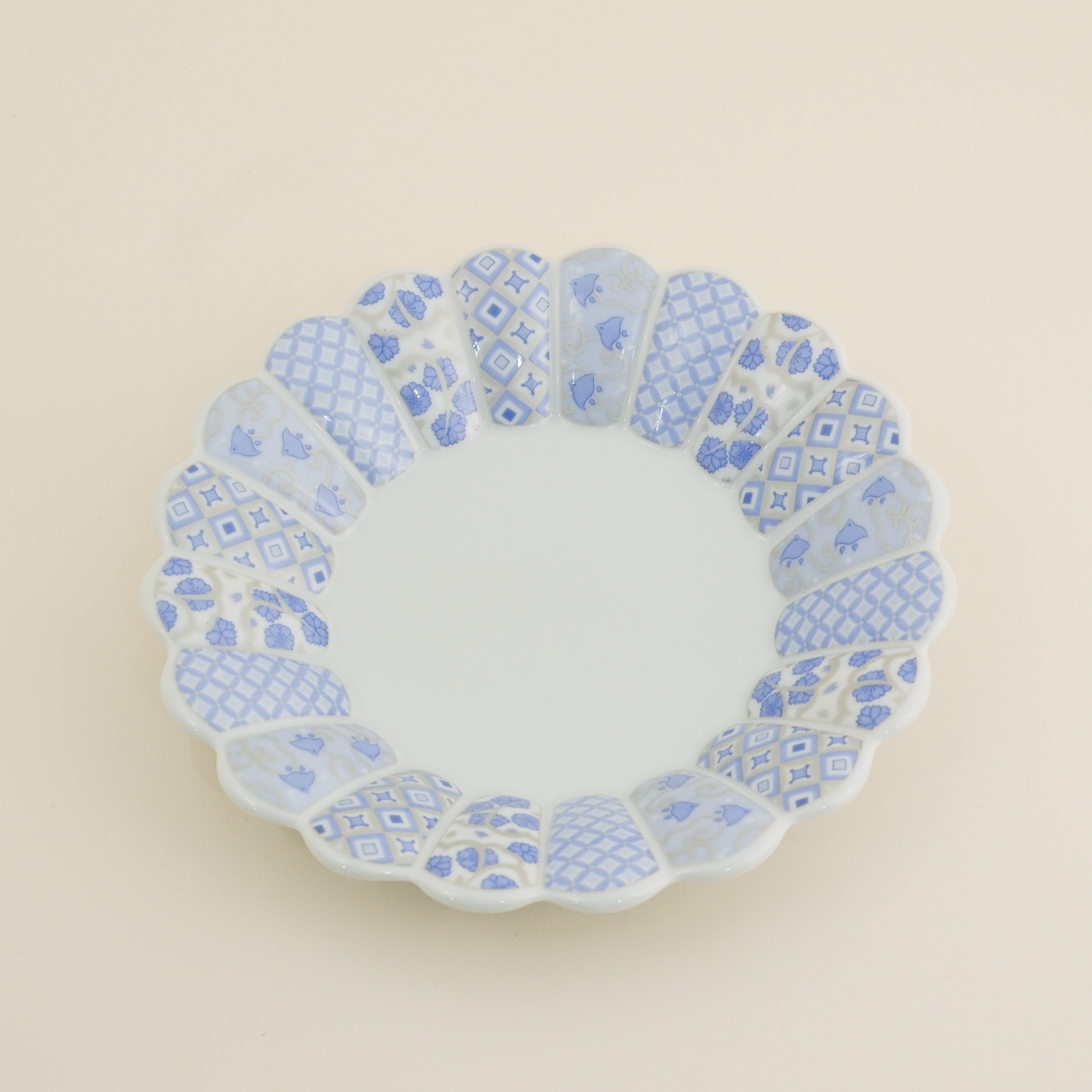 Hanarikyu Round Plate set – Pink＆Blue