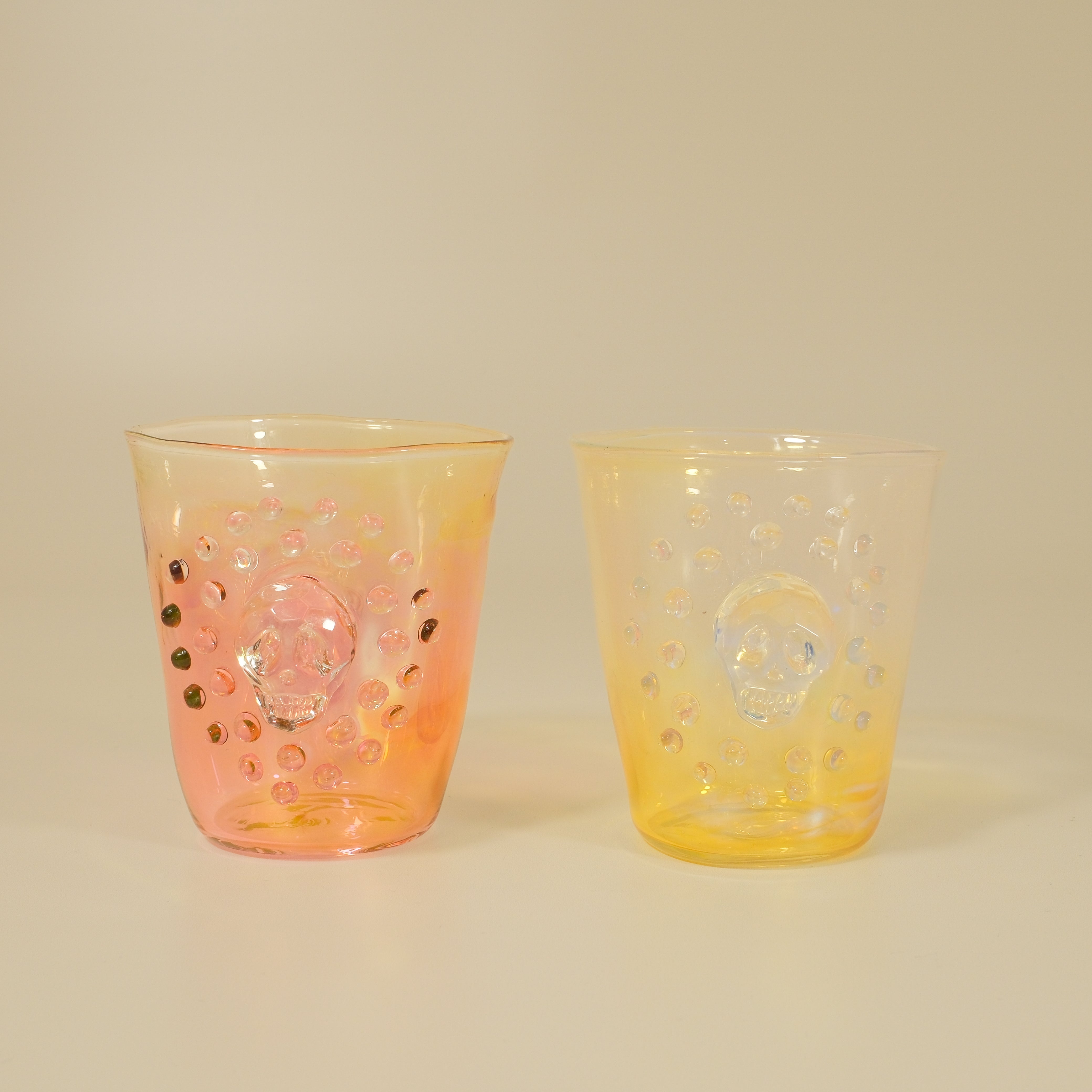 “Luminous Skull Mini Glass Set” by Makiko Inoya