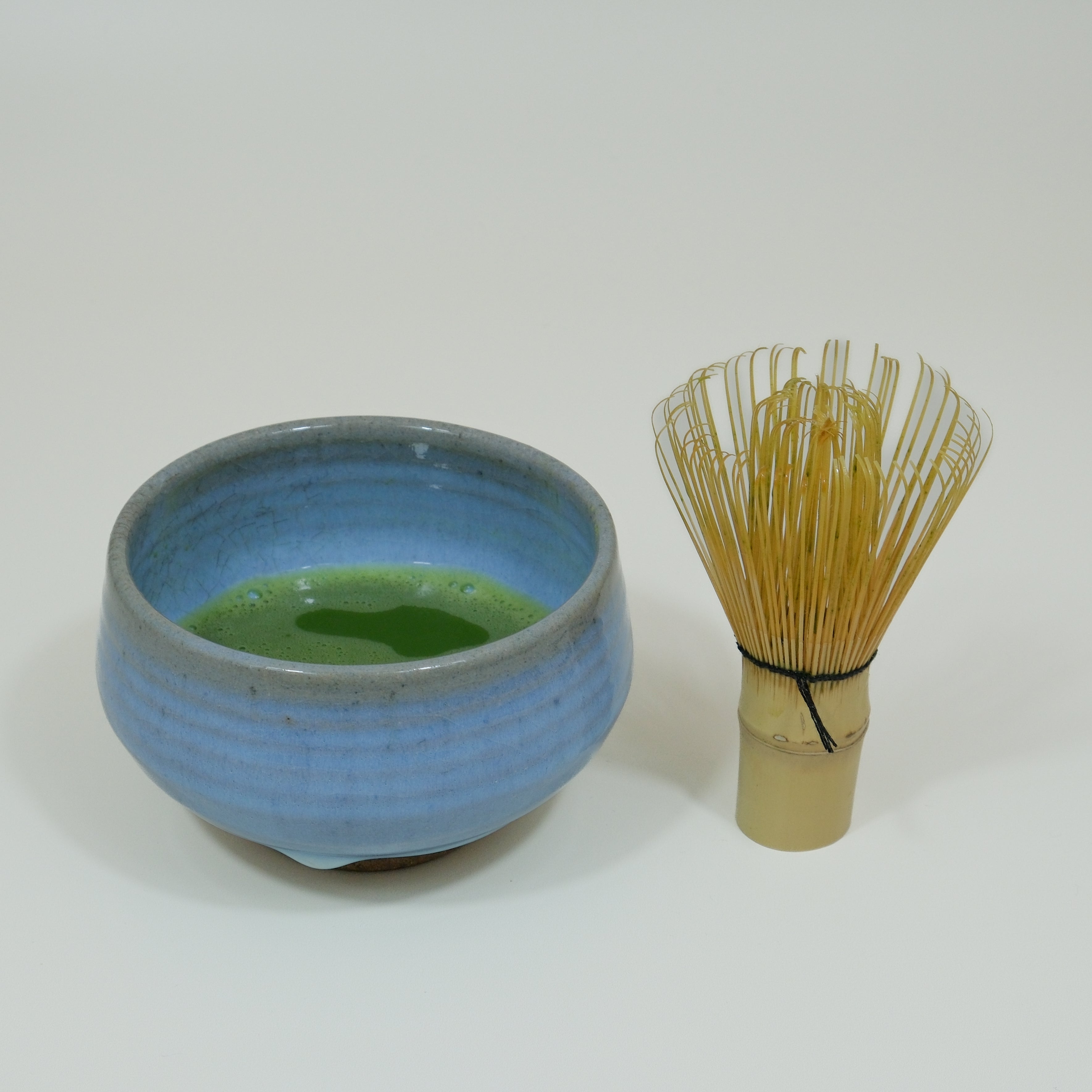 Pale Blue Matcha Bowl & Bamboo Whisk Set