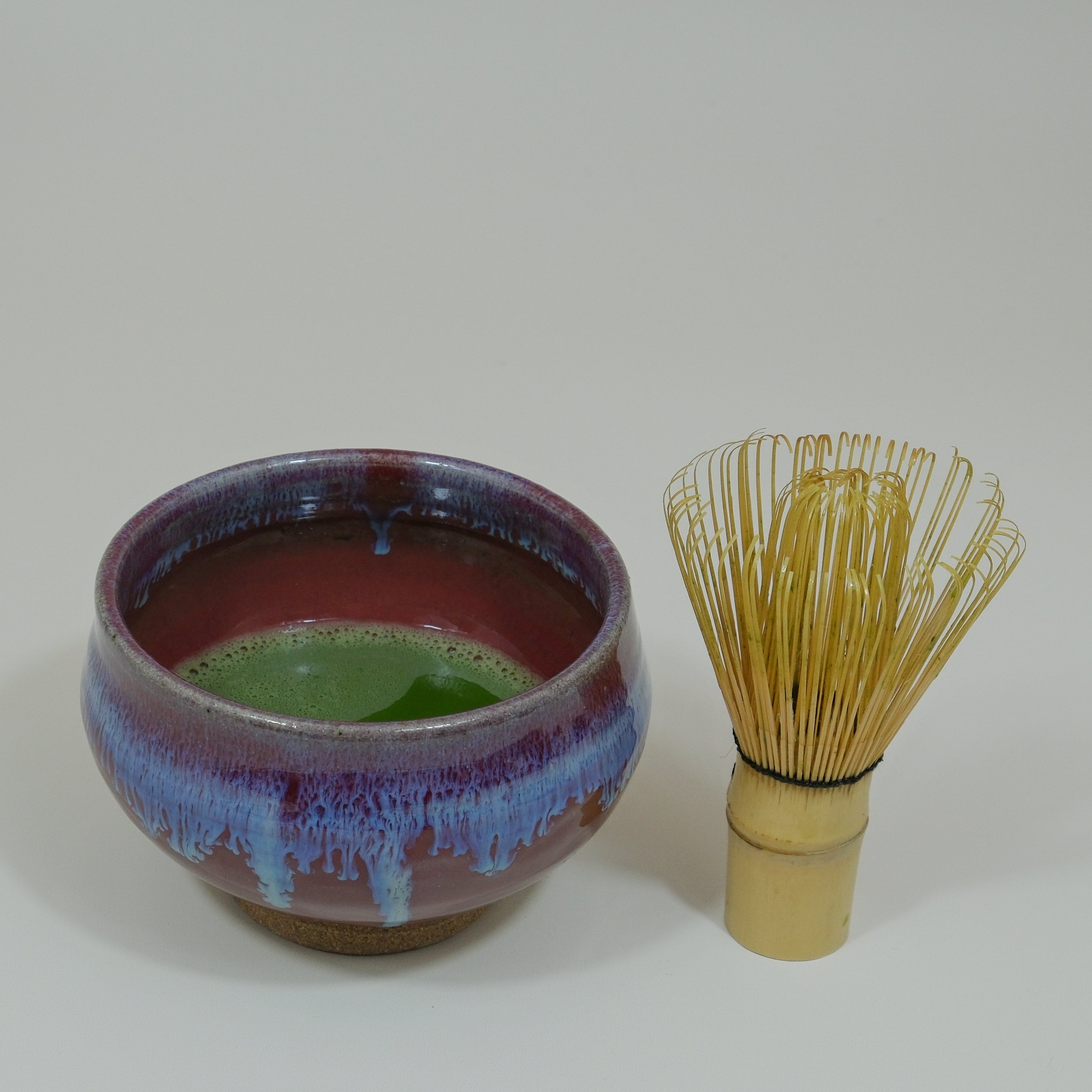 Cinnabar Matcha Bowl and Bamboo Whisk Set
