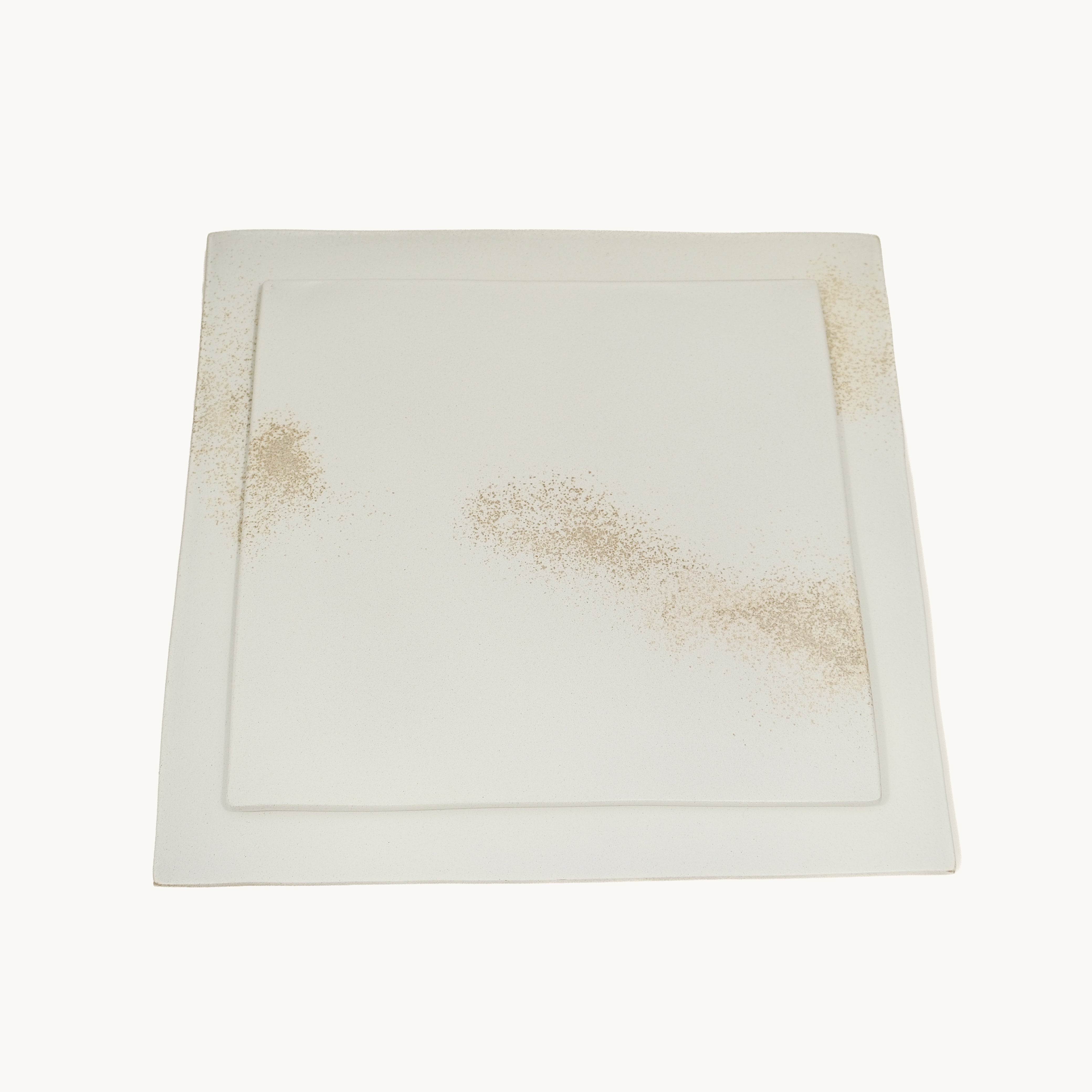 ”ban”  Square Plate Set – 2 Sizes(White)