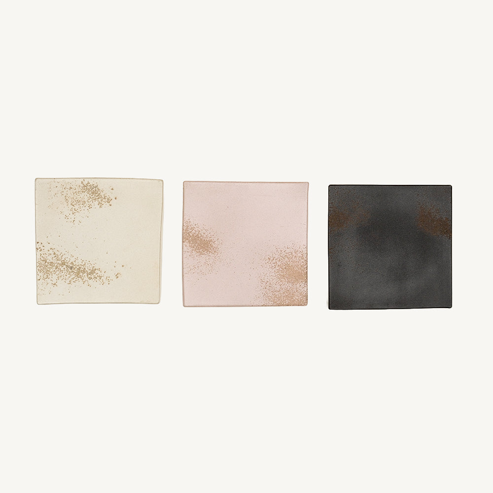 ”ban"  Square Small Plate Set – 3 Colors