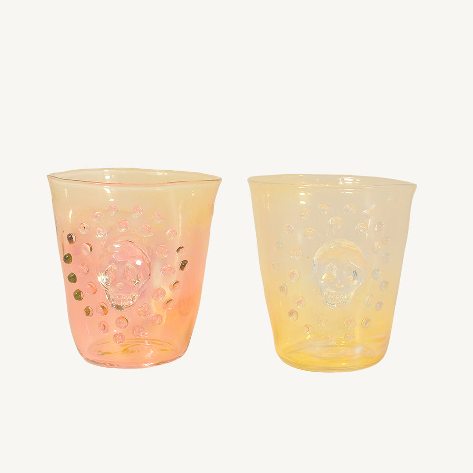 “Luminous Skull Mini Glass Set” by Makiko Inoya